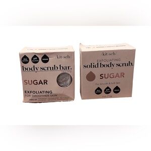 Kitsch Sugar Exfoliating Solid Body Scrub Bar X2 NEW